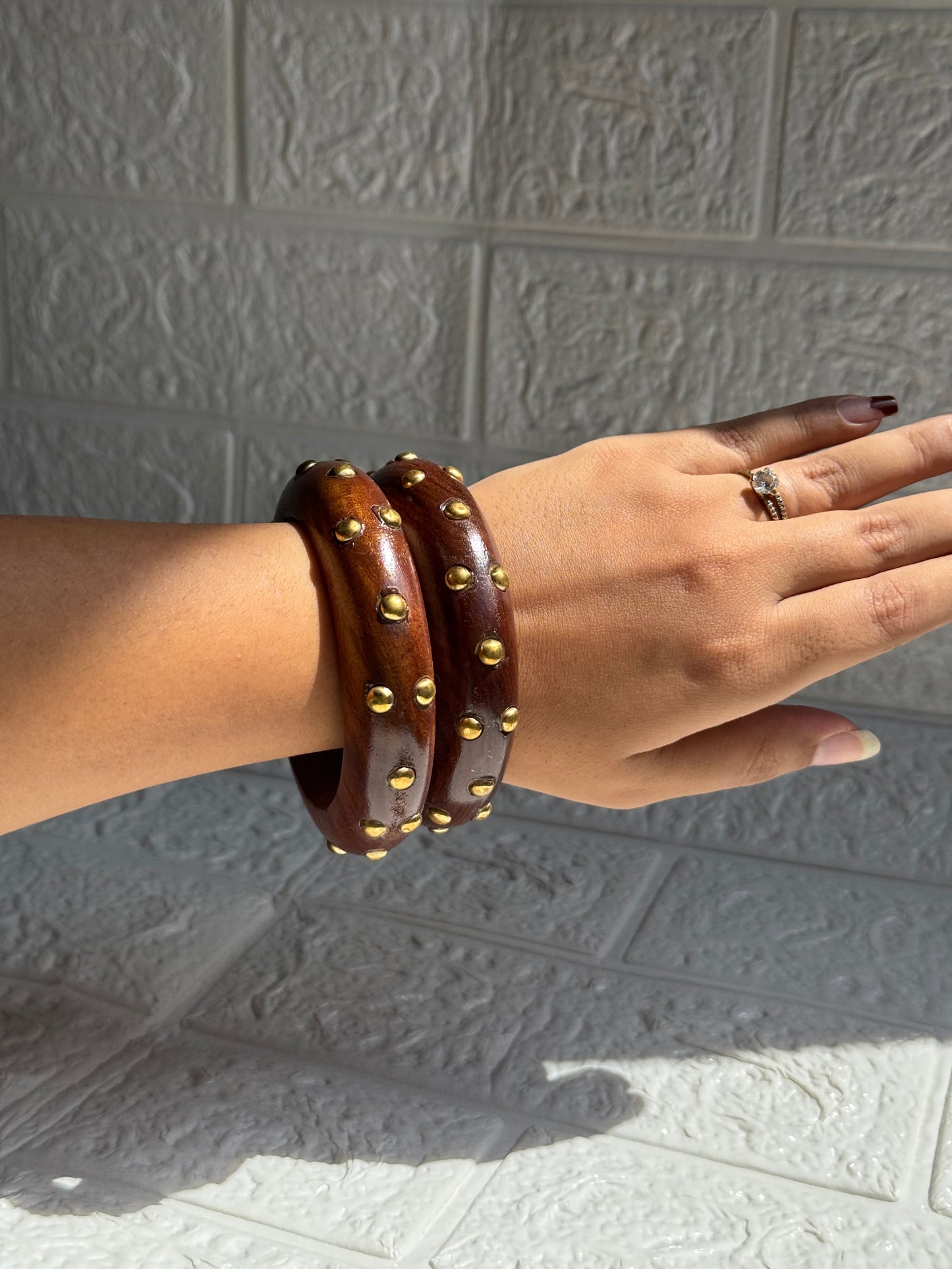 Rustic Charm Wooden Bangle (Set of 2)