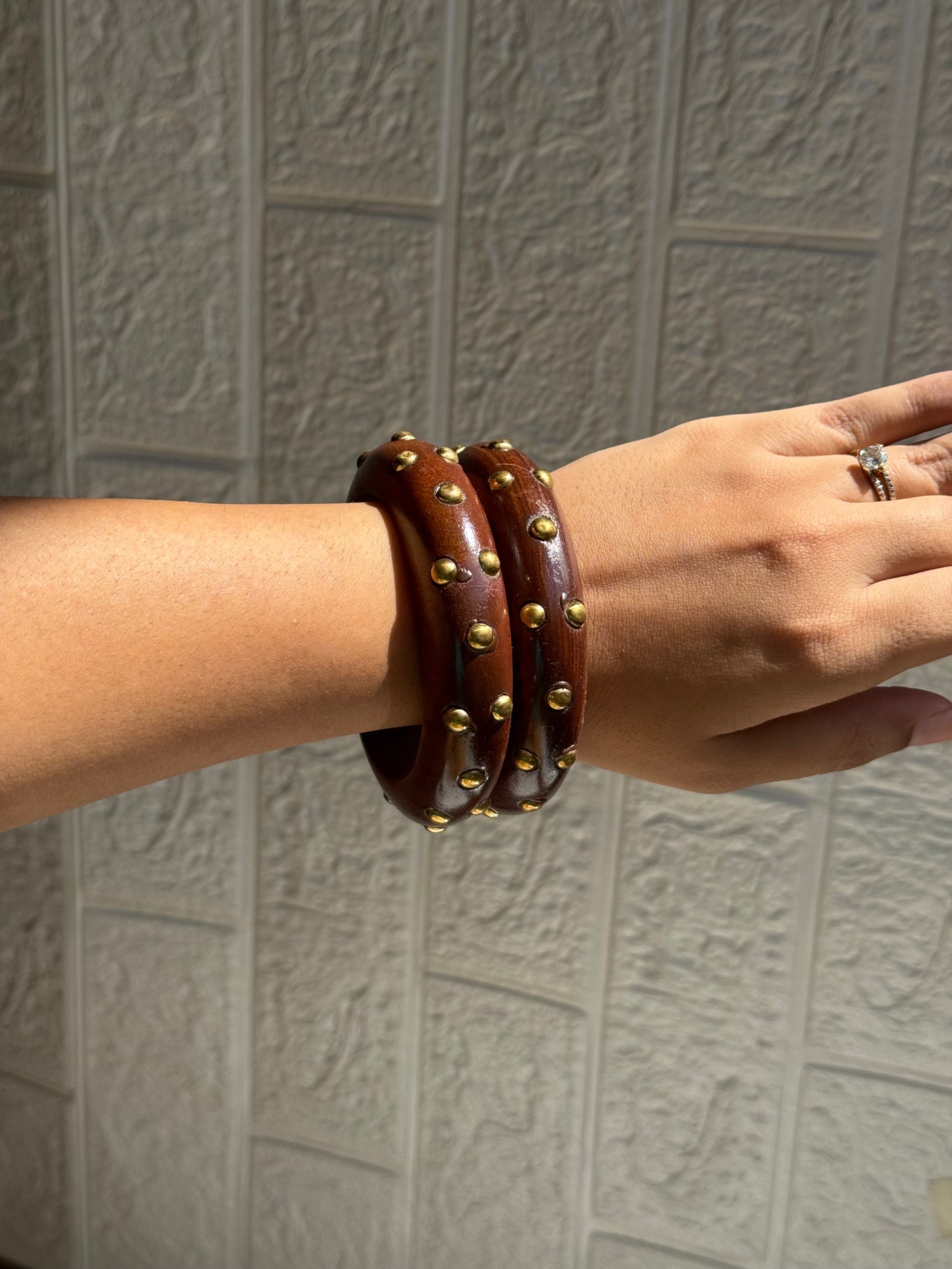 Rustic Charm Wooden Bangle (Set of 2)