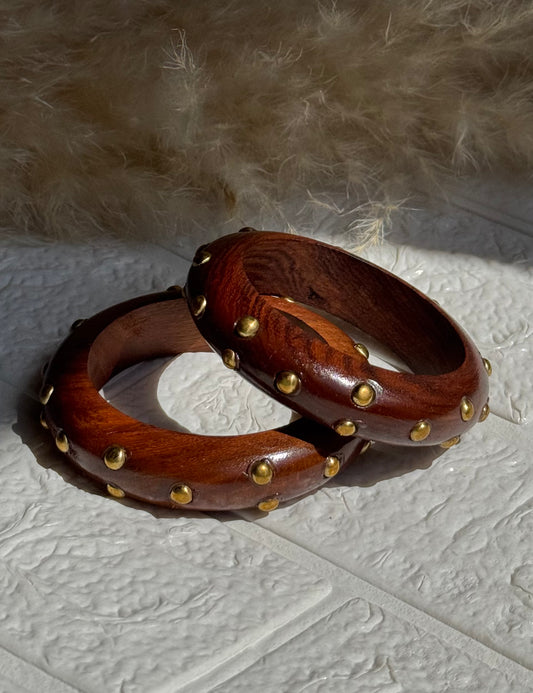 Rustic Charm Wooden Bangle (Set of 2)