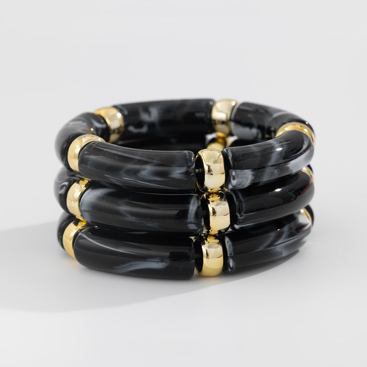Retro Acrylic Bangles (Black)