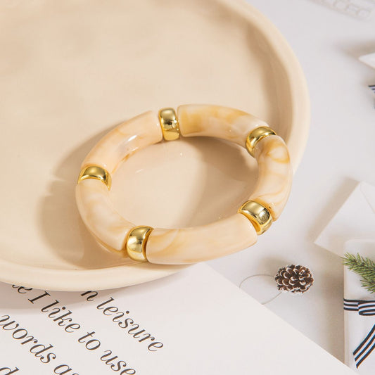 Retro Acrylic Bracelet (Beige)
