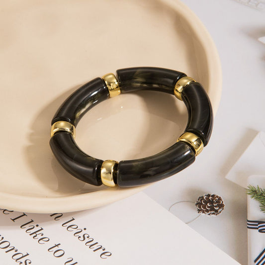 Retro Acrylic Bangles (Black)