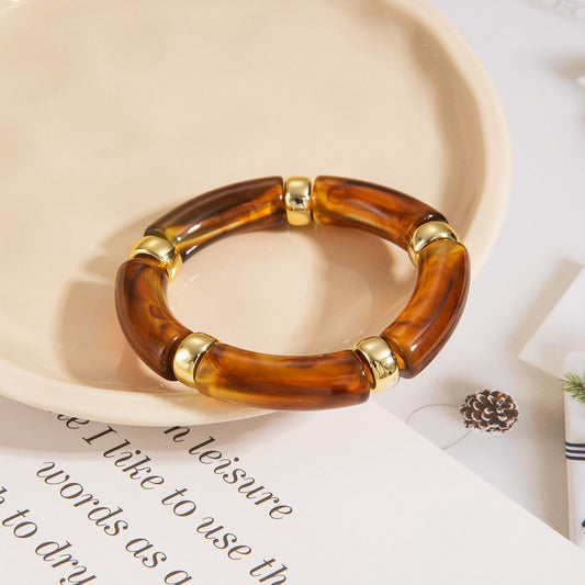 Retro Acrylic Bracelet (Brown)