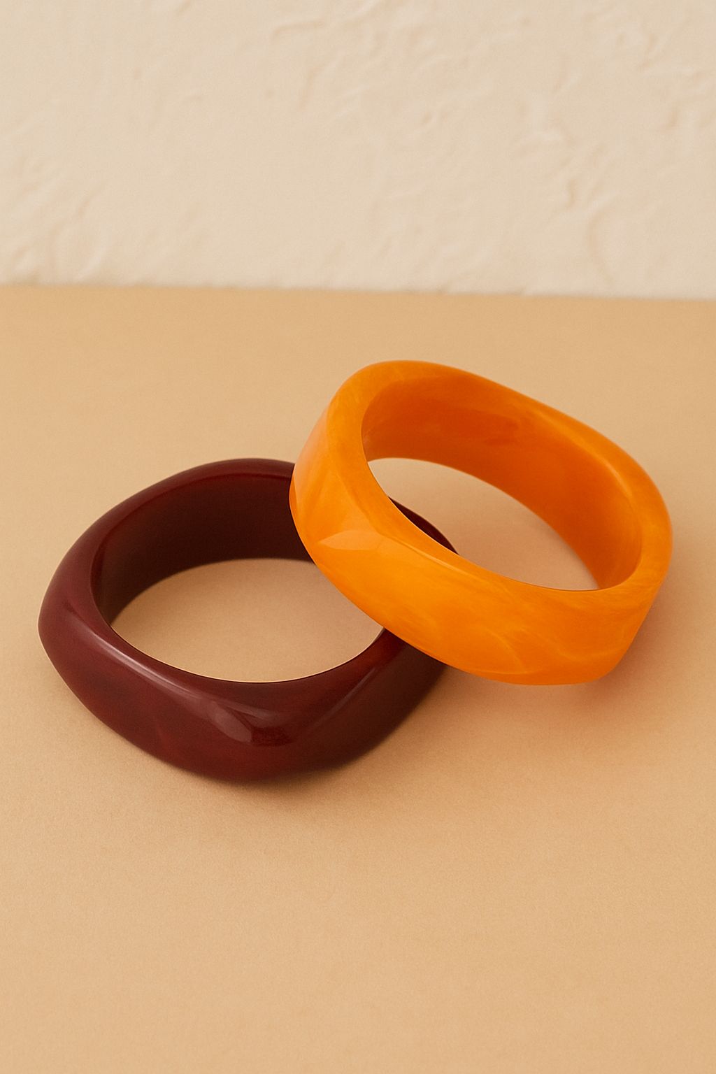 Red & Orange Resin Bangle Stack