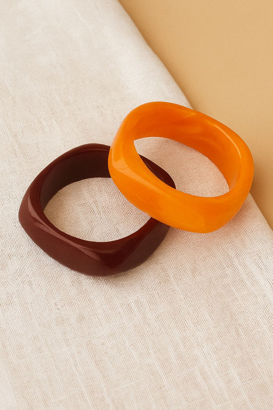 Red & Orange Resin Bangle Stack